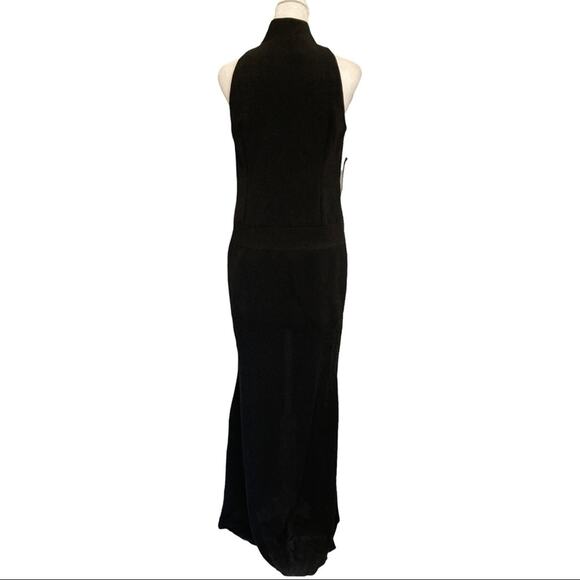 Nicole Miller Glam Maxi Dress NWT New Black Sheer Hem size S - Picture 10 of 11